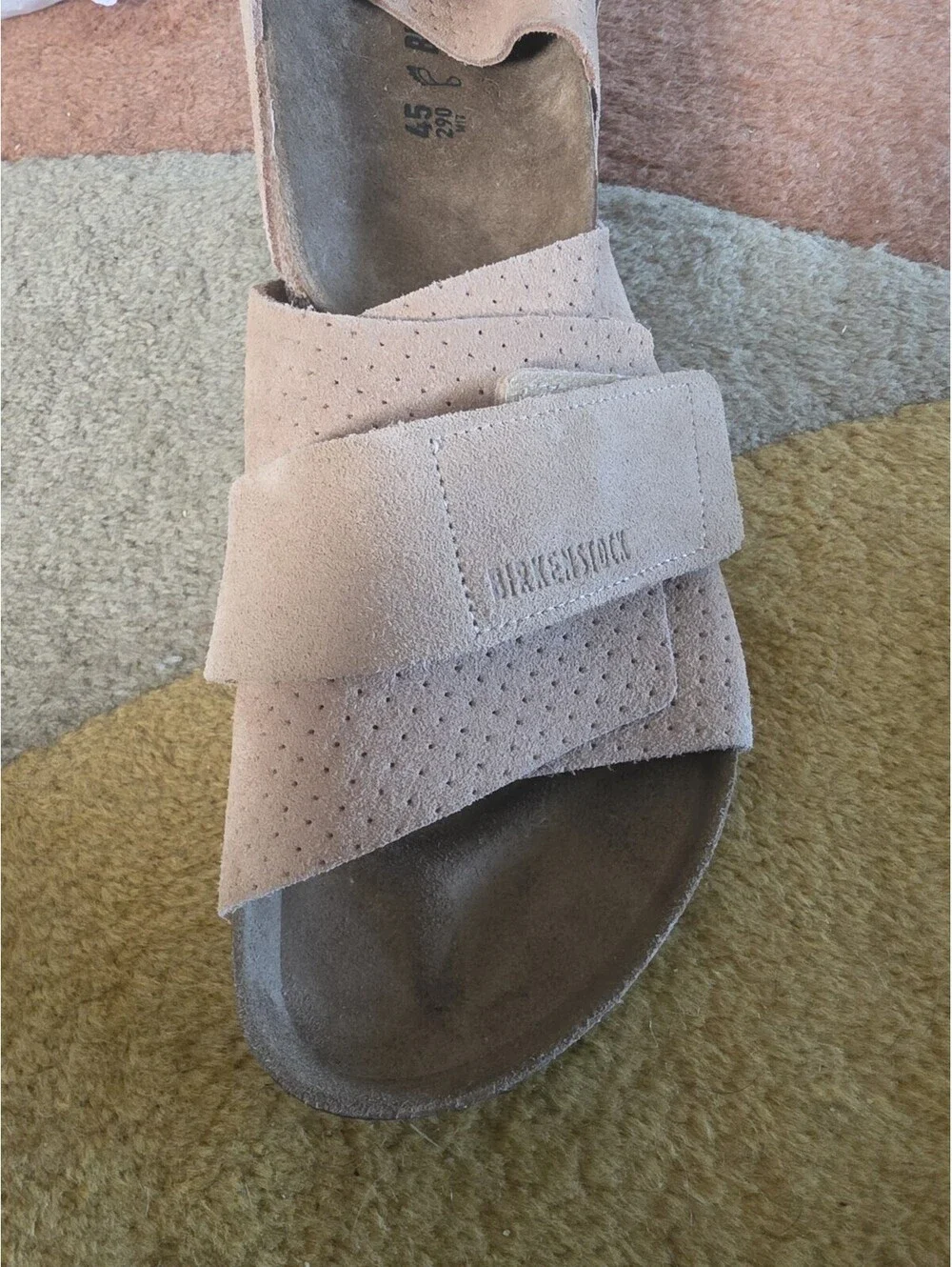 Birkenstock Kyoto Suede Embossed Sandals Mens 12 Corduroy Cork Brown Regular